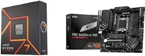 AMD Ryzen 7-7700X Processore + MSI PRO B650M-A WiFi Motherboard Micro-ATX