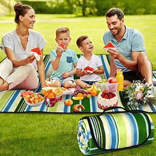 BSRANE Picknickdecke 200x200, wasserdichte Sanddichte Stranddecke, Extra Groß, 3-Lagige Faltbare Strandmatte XXL, Maschinenwaschbar,Tragbare Outdoor Picknickdecke für Picknick Strand Reisen Innen