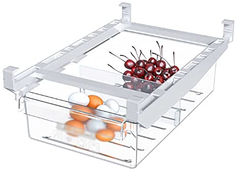 EXENXA Espositore Frigorifero Organizzatore Scaffale Frigo Congelatore Scaffale Estraibile Frigorifero Scatola portaoggetti Conservazione degli Alimenti Contenitore divisorio