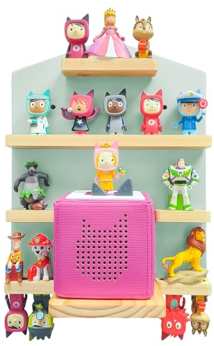 Magnetisches Wandregal lagerregal für Toniebox, Toniebox Regal mit Platz für 10 Tonie Hörfiguren, Dekorieren Sie das Kinderzimmer für Kinder zum Spielen und Sammeln Shelf (H - Grün)