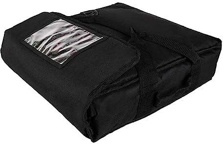 Dickly Borsa Termica per Pizza,Borsa Frigo Pieghevole Portatile,Borsa Porta Pranzo Impermeabile,Borsa di Consegna,Lunch Box Termico per la Consegna del Cibo,Pizza da asporto, Nero 50x50x25cm