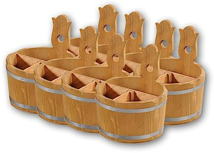 Kesper 69295 / 8er Set Besteckbehälter aus Holz H=20 D=18 cm