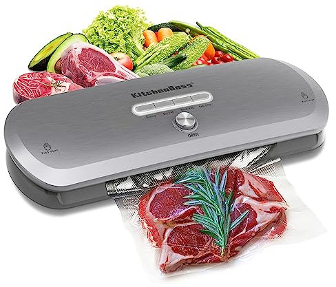 KitchenBoss Vakuumiergerät Vakuumierer Profi-Vakumiergeräteinschweissgerät Vacuumiergeraet： Automatisch/Manuelles Vakuumiergerät Schweißnaht Folienschweißer Für Trockene/Feuchte Lebensmittel