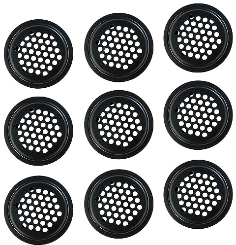 Qrity 10 Piezas Rejillas de Ventilación 19mm, Acero Inoxidable Rejilla de Escape, Malla de Ventilación, Agujero de Rejilla de Ventilación, Adecuado para Armarios, Guardarropa, Armarios de Zapatos