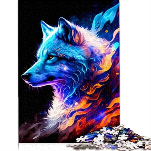 Wolf-Puzzle für Erwachsene, 1000 Teile, Puzzle-Spielzeug, Papppuzzle, Puzzle für Erwachsene und Kinder, Lernspielzeug, Familienspiele (26 x 38 cm)