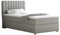 PANDA MÖBEL Boxspringbett Everest, 100x200, Polsterbett mit Bettkasten und Topper - hellgrau