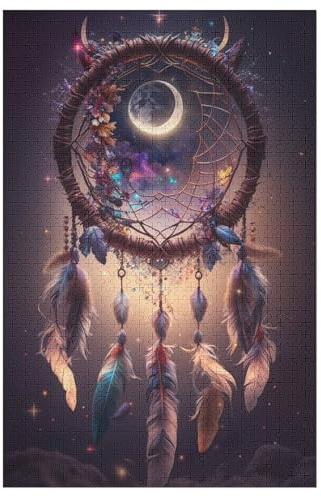 Holzpuzzle Traumfänger Puzzle 1000 Teile Erwachsene Klassische Pädagogisches Spielzeug Kinder Lernspiel Herausforderndes Puzzles Raumdekoration Detailreiches Geschenk （78×53cm）