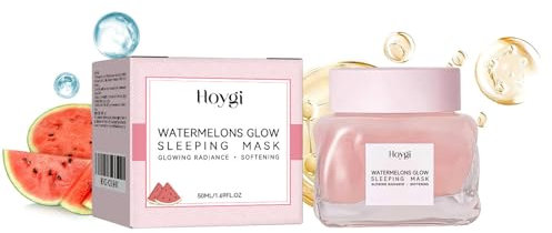 Watermelon Face Mask,Wassermelonen-Nacht-Gesichtsmasken Hautpflege,Anti-Aging-Feuchtigkeitsmaske mit Hyaluronsäure,Niacinamid für Eine Glatte,Strahlende,Gleichmäßig Getönte Hautpflege,50 ml