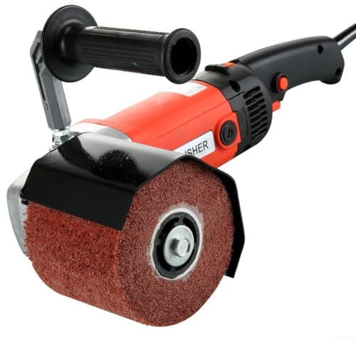 Satiniermaschine Schleifmaschine Bürstenschleifer, 1400W elektrische Metalldraht Zeichnung Poliermaschine für Edelstahl Schleifen(US Power)