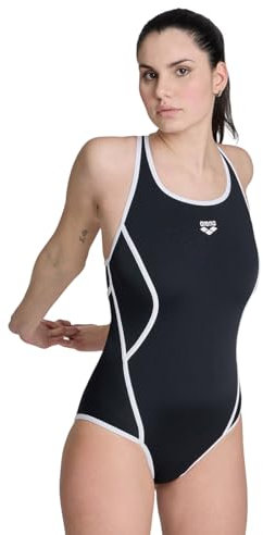 Profile Swimsuitalyv Back Damen Schwarz Badeanzug 006643510, schwarzes, 44