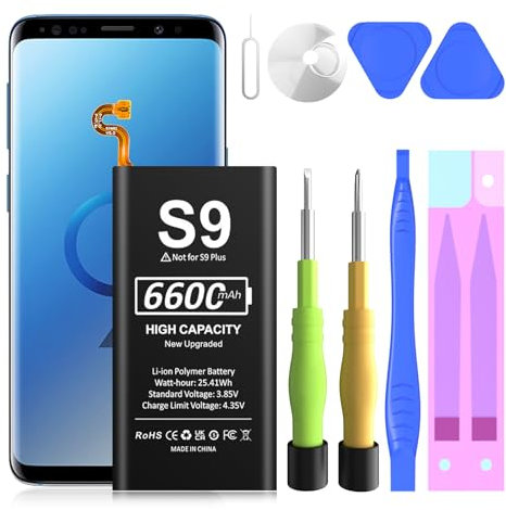 Battery for Samsung Galaxy S9 Replacement Kits,[6600mAh](2024New Upgraded) Compatible with Samsung Galaxy S9 Models G960F, G960F/DS, G960U, G960W, G9600 with Professional Tool Kit