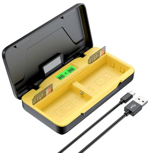 ENEGON Chargeur Rapide de Stockage Double 20W pour Batteries LP-E6/LP-E6N/LP-E6NH, Compatible avec Canon EOS 5D, 5D Mark II, 6D, 6D Mark II, 7D, 7D Mark II, 60D, 70D, 80D, 90D, Écran LCD