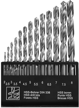 Dekton 13pc HSS Drill Bit Set Pro| High-Speed Steel| Sizes 2-8mm| Durable and Long-Lasting| Precision Drilling| Ideal for Metal, Wood & Plastic| Includes Storage Case| Roll forged with edge ground