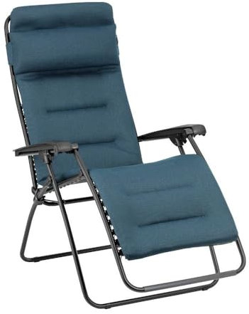 LAFUMA MOBILIER - Gepolsterter Relaxsessel Zero Gravity RSX CLIP -Klappbare Liege für Garten & Innenbereiche -Hochwertiges AirComfort®-Gewebe - Vielseitiger Liegestuhl, Höchster Komfort, France - Blau