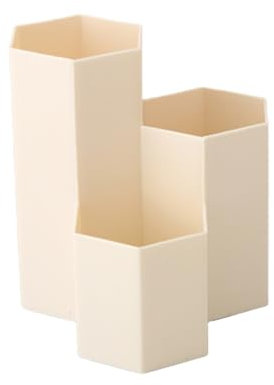 Pot à Crayons Organisateur de bureau de grande capacité, porte-stylo, crayon, maquillage, brosse cosmétique, boîte de rangement, étui à stylos de bureau, papeterie scolaire et de bureau(Beige)