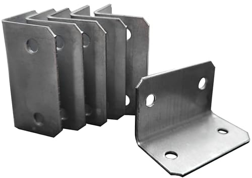Steel L Shape Corner Brace Plate 90 Degree Right Angle Bracket for Home Furniture Trellis Shelves 5pcs