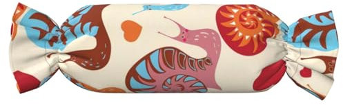 QGWDYYJQ Niedliches zylindrisches Kissen mit Schnecken-Aufdruck