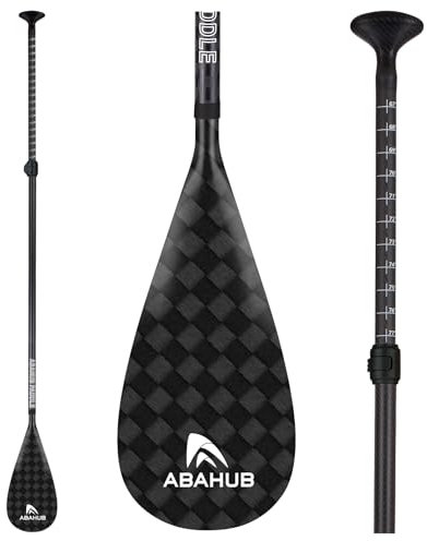 Abahub Remo Paddle Surf Carbono Pala Sup Paddle con Bolsa Pala Remo Extensible 170-218cm Hoja de Plástico con Impresión de Ondas para Tabla de Sup Canoa de Surf