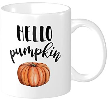 HSIRYAOHD The Best Mug Offee Mug Hello Pumpkin Autumn Mug Pumpkin Mug Fall Mug Good Morning Pumpkin Cute Mug Halloween Mug White