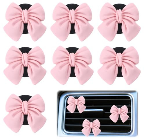 7 Stück Auto Innenraum Deko Frauen Lufterfrischer Clip Rosa Zubehör Innenraum Deko Bogenform Innendekorations Autozubehör Auto Parfüm Diffusor für Frauen Mädchen Wohnzimmer