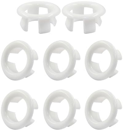 KEMUZ 8pcs Waschbecken Überlauf Ring,waschbeckenüberlauf ring,überlauf abdeckung waschbecken，Waschbecken Überlauf Abdeckung universal für Badezimmer Waschbecken,Weiß