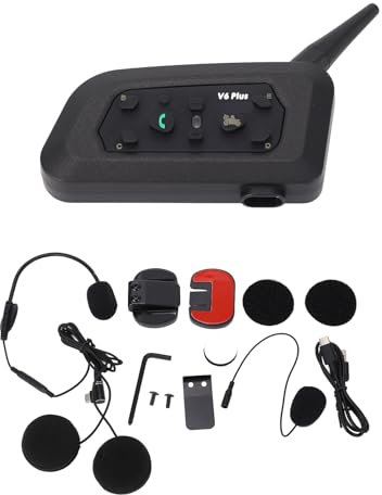 Zohisin Motorcycle Helmet Intercom Headphone For 6 Riders 1200M 120Km H Speed 8 Hours Talk Time With Wind Noise Reduction Navigation MP3 Stereo Music For Motorcycle Snowmobile Snowboard Be