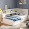 Jaxenor Kinderbett 90x200 mit Schubladen, Multifunktionales Jugendbett mit Bücherregal und Stauschrank, Bodenbett mit Bettkasten aus Stauraum, Ohne Matratze, Weiß