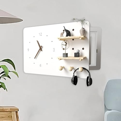 Stromkasten Verkleidung Wandverkleidung für Sicherungskasten mit Uhr und Lochplatte, 18/20/ 22/24/ 28 Zoll Grafik zur Abdeckung von Schalttafeln, Schalttafelabdeckungen(45x35cm(17 3/4x13 3/4))