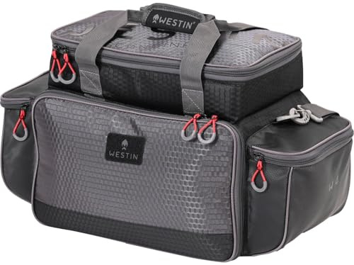 Westin W4 P&T Master Bag 5 Boxes Large Titanium Black Fishing Bag, Artificial Bait Bag, Wallet, Bag for Artificial Bait, Bait Box
