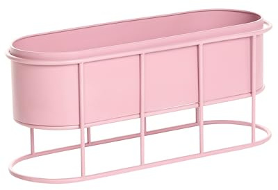 Beliani Pot de Fleurs sur Pied Jardinière d'Intérieur et d'Extérieur 53 x 26 x 71 cm Fer Rose Sumire
