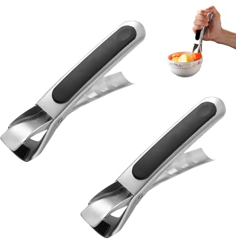 2 Stück Airfryer Zange,Zange für Heißluftfritteuse,Heizplattengreifer,Rutschfeste Ofenzange,Edelstahl Geschirrzange,Schüsselgreifer,Hot Pot,Verbrühschutzclip,Anti-Verbrühungsschutz für Ofen,Pfanne