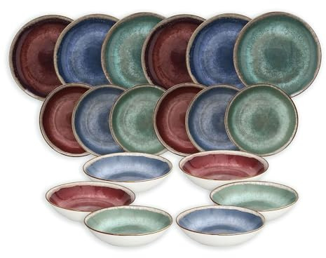 Tognana Servizio Tavola Moon Ibiza 18 Pz Porcellana Multicolor