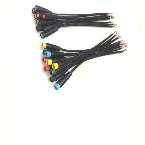 5 Pairs M8 6 Pin DC Connectors Male Female For E-Bike Battery, 15cm Black Waterproof Cable Wire Harness For Scooter Motor