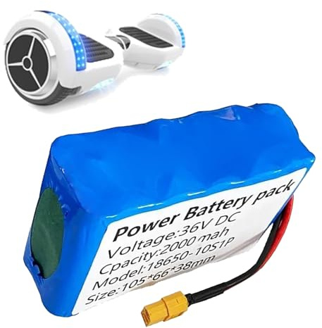 SSCYHT Batterie au Lithium 36 V Batterie pour Hoverboard 10S1P Batteries de Remplacement 2 Ah Batteries Rechargeable pour Trottinette, gyropode et Skateboard avec Port XT60,36v2ah 1pack