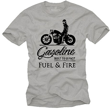 Geschenke für Motorradfahrer - Davidson Umbau Motorrad T-Shirt für Motorradfans grau M
