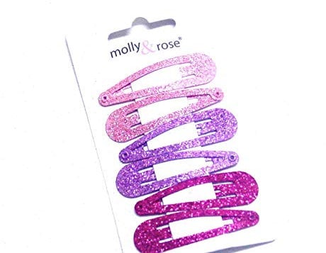 La Peach Fashions Magnifique Enfants Rose Ton sur Ton Paillette Snap Clips Cheveux Clips Barrettes à Cheveux - Multicolore, 5cm