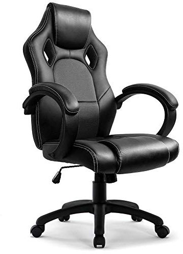 IntimaTe WM Heart Silla Gaming Ergonómica Silla Gamer Silla de Oficina Regulable Altura Silla de Escritorio Silla para Juegos Silla de Cuero para Oficina Hogar y Gaming Silla para computadora Negro