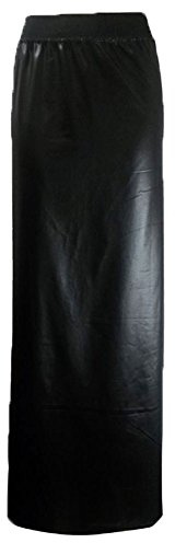 Candid Styles Womens Ladies Wet Look PVC Faux Leather Mini Midi Maxi Peplum Skater Skirts 8-26 Maxi Skirt 24-26