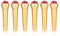 6 Stücke Gitarre Bridge Pin, Messing Bridge Brücke Peg Nagel mit Kristallglas Dot für Folk Akustische Gitarre(rot)