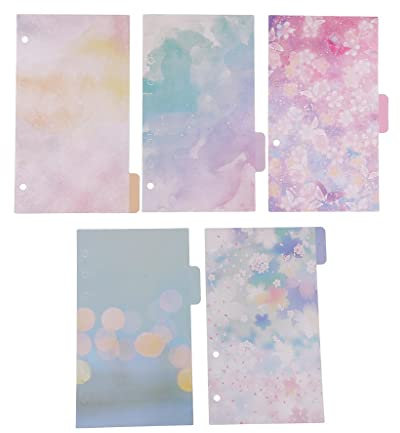 Baoblaze 5x Tabbed Paper A6 Register Trenner Einfügbare Indexseite Karteikarten Registerkarte Trennblätter, kalte Farben