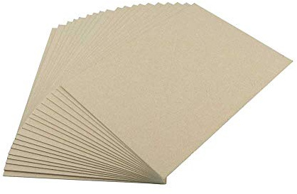 House of Card & Paper Grauer Kraftkarton, 1500 Mikron, 945 g/m², 20,3 x 20,3 cm, 15 Blatt pro Packung, HCP482