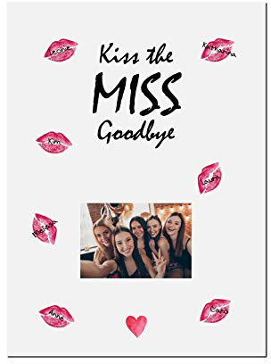 PRESENTOU Kiss the Miss Goodbye Leinwand als Erinnerung/Andenken an den Junggesellenabschied Junggesellinnenabschied | JGA Spiel | Bachelorette Party 30 x 40cm Leinwand