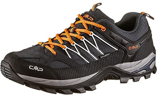 CMP Herren Rigel Low Shoe WP Trekking-Schuhe, Antracite-Flash ORANGE, 42 EU