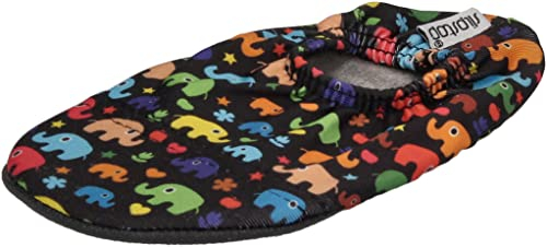 Slipstop Kinder Strandschuhe Anti Rutsch Ballett Schuhe Schwimmschuhe Urlaub Badeschuhe Yoga Pool Bunte Elefanten für Mädchen und Jungs, Gr. 18-20