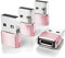 Elebase USB to USB C Adapter 4Pack,Type C Female to A Male Cable Converter for Apple Watch Ultra iWatch 9 SE,iPhone 12 13 14 15 16 Pro Max Plus,MacBook,Airpods,iPad 8th 9th 10th Air 5th Mini 6th Gen