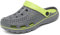 INMINPIN Zuecos Mujer Hombre Sandalias de Playa Respirable Ligeros Zapatos de Jardin Verano Antideslizante Zapatillas de Piscina con Soporte del Arco,Gris Verde,40/41 EU