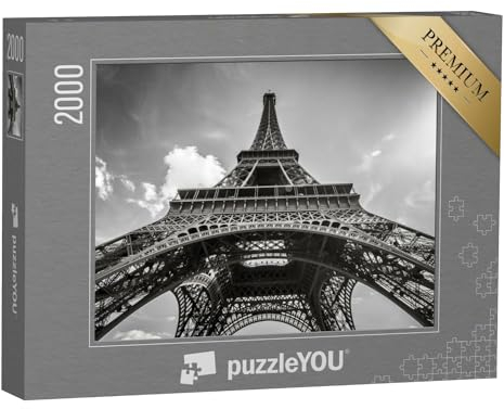 puzzleYOU: Puzzle 2000 Teile „Eiffelturm Paris, schwarz-weiß“ – aus der Puzzle-Kollektion Eiffelturm