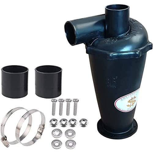 Skrsila Collecteur Séparateur de Poussière Aspirateur Elément Filtrant Cyclone Filtre de Séparation sous Vide Haute Performance avec Base à Bride (Noir)