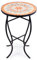 VONLUCE Mosaik-Beistelltisch und Pflanzenständer, 53.5 cm, runder Beistelltisch mit 36 cm Keramikfliesenplatte, Akzenttisch, für Terrasse, Bistro-Couchtisch für Haus und Garten (Orange&Beige)
