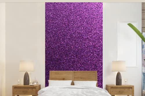 Selbstklebend Tapete Wandpapier Wandaufkleber Fototapete Tapeten Wanddeko 120x240 cm Lila Glitzer Hintergrund